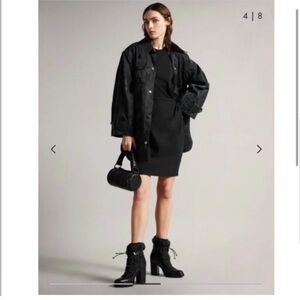 TED BAKER Women’s Livviaa Knot Front Jersey Dress Career Casual Black Size 3